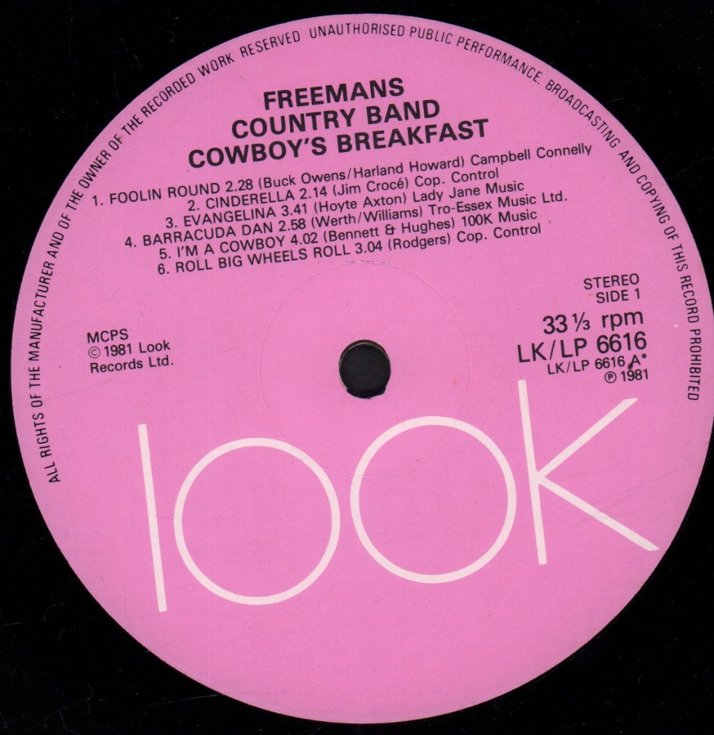 freemans country band - cowboy's breakfast - Lp