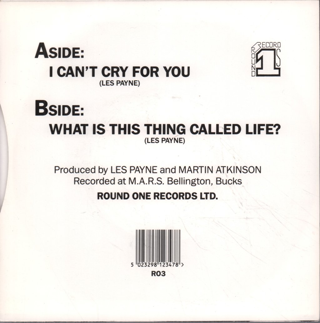 Les Payne - I Can't Cry For You - 7 Inch