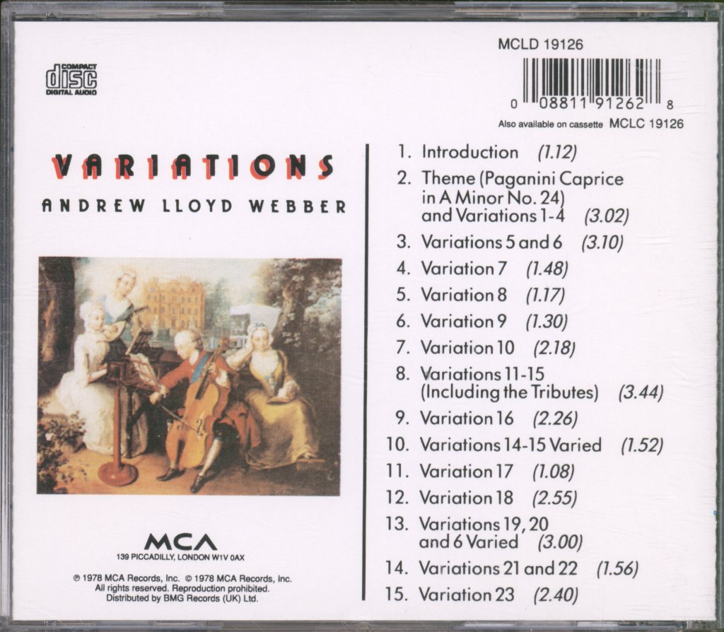 Andrew Lloyd Webber - Variations - Cd