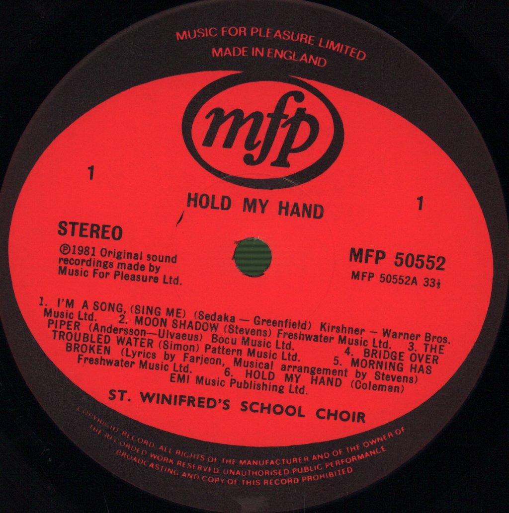 St Winifreds School Choir - Hold My Hand - Lp