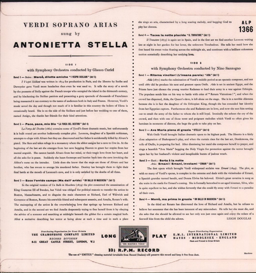 Antonietta Stella - Verdi Soprano Arias - Lp
