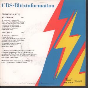 Orion The Hunter - So You Ran - 7 Inch