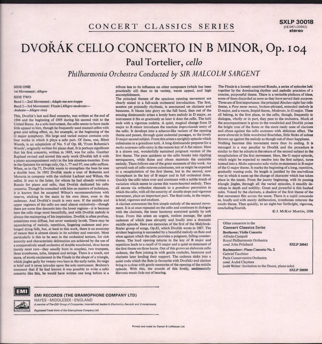 Paul Tortelier - Dvorak Cello Concerto - Lp