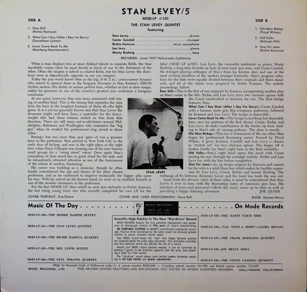 Stan Levey Quintet - Stan Levey Quintet - Lp