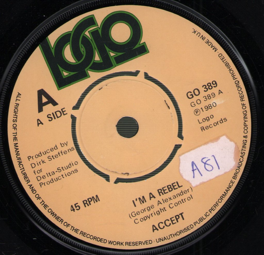 Accept - I'm A Rebel - 7 Inch