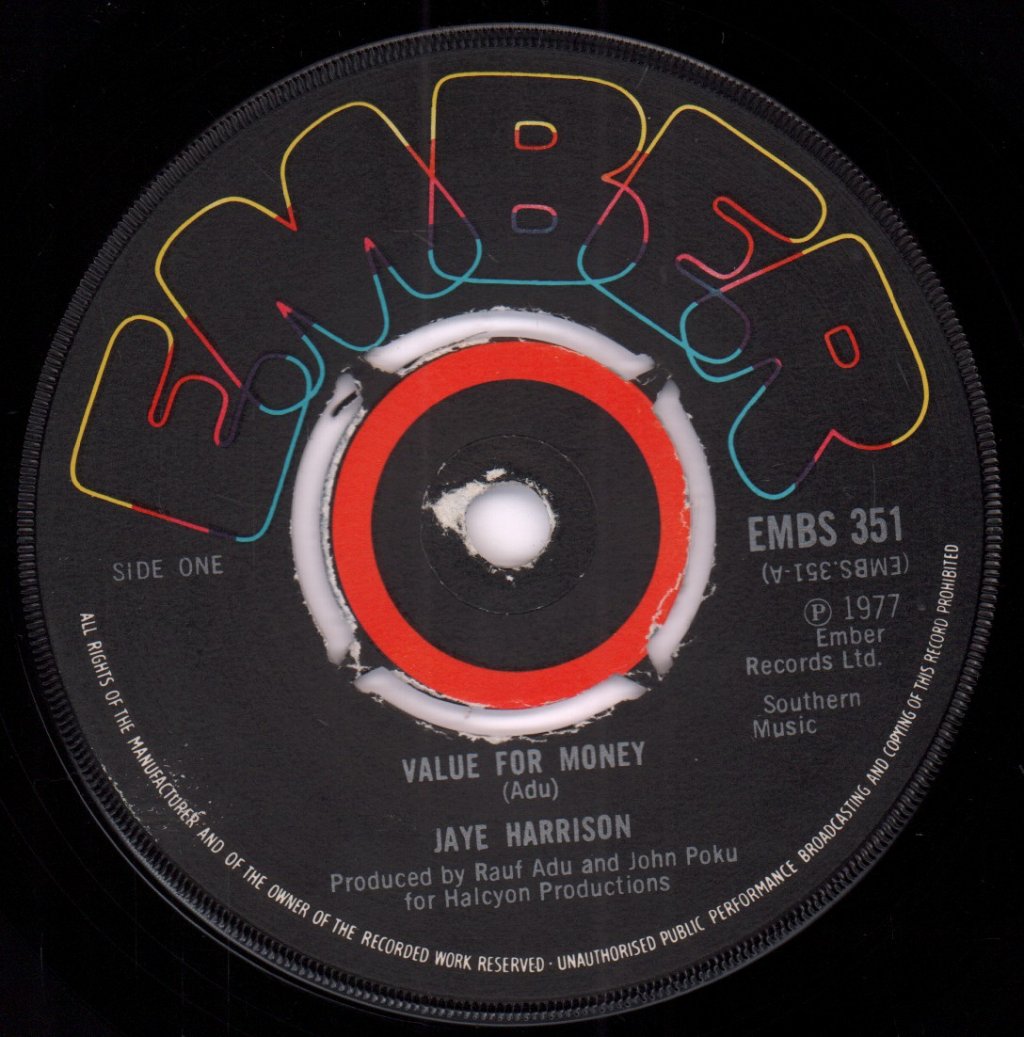 Jaye Harrison - Value For Money - 7 Inch