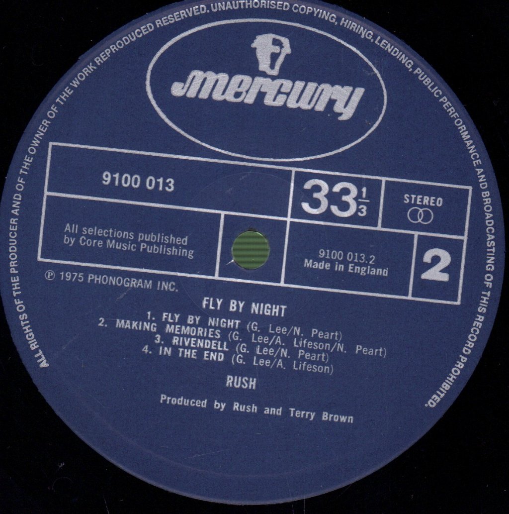 Rush - Fly By Night - Lp