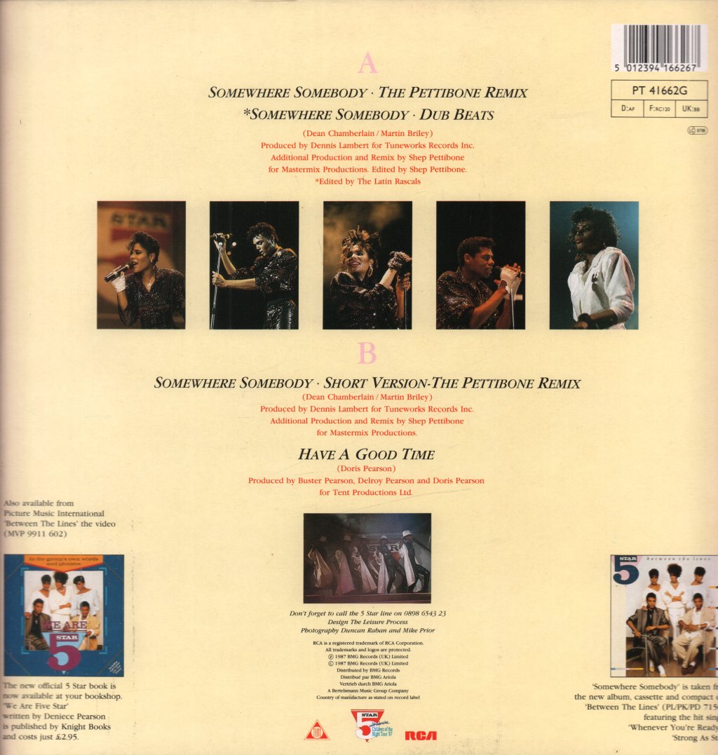 Five Star - Somewhere Somebody - 12 Inch