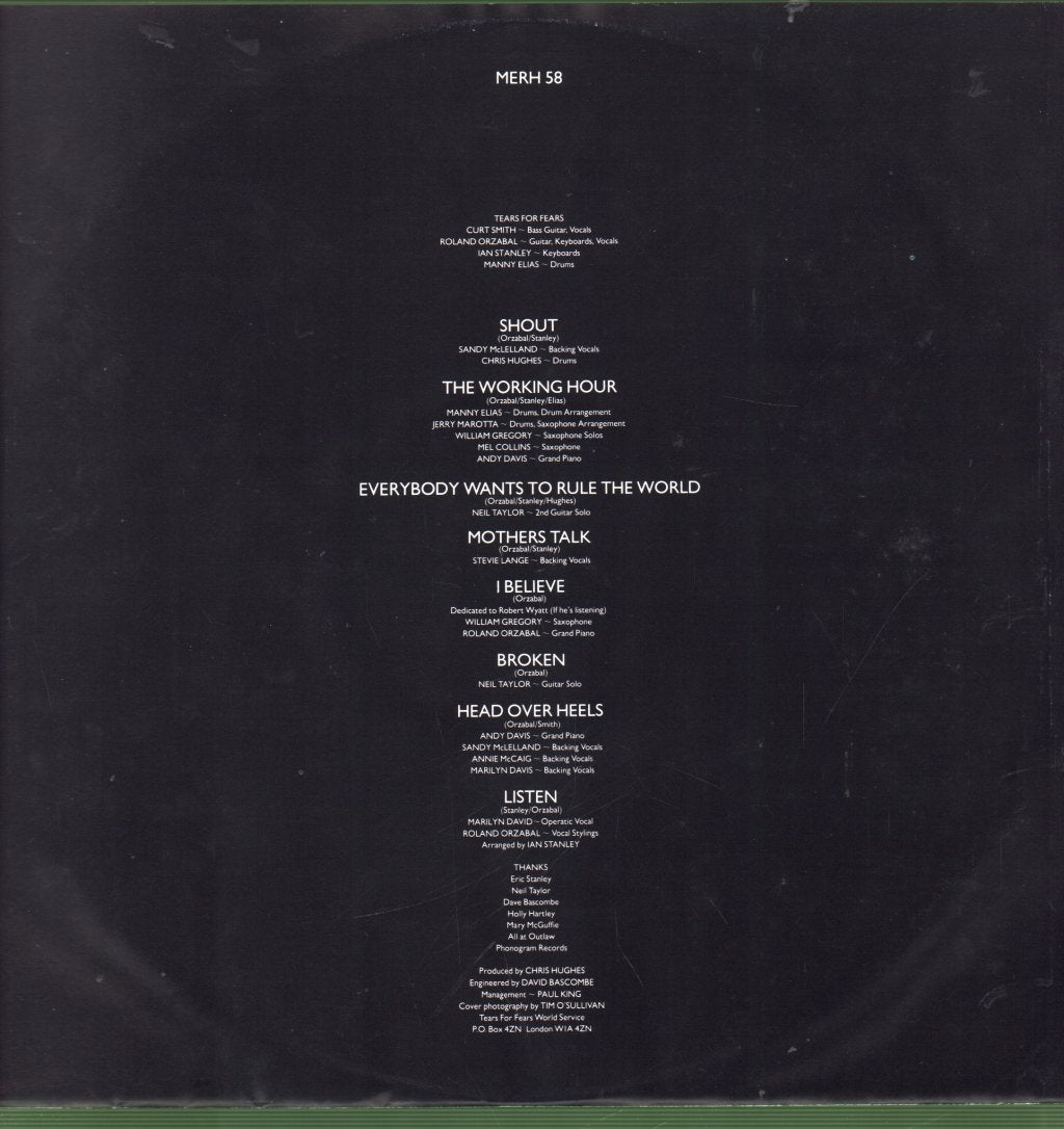 Tears For Fears - Songs From The Big Chair - Lp