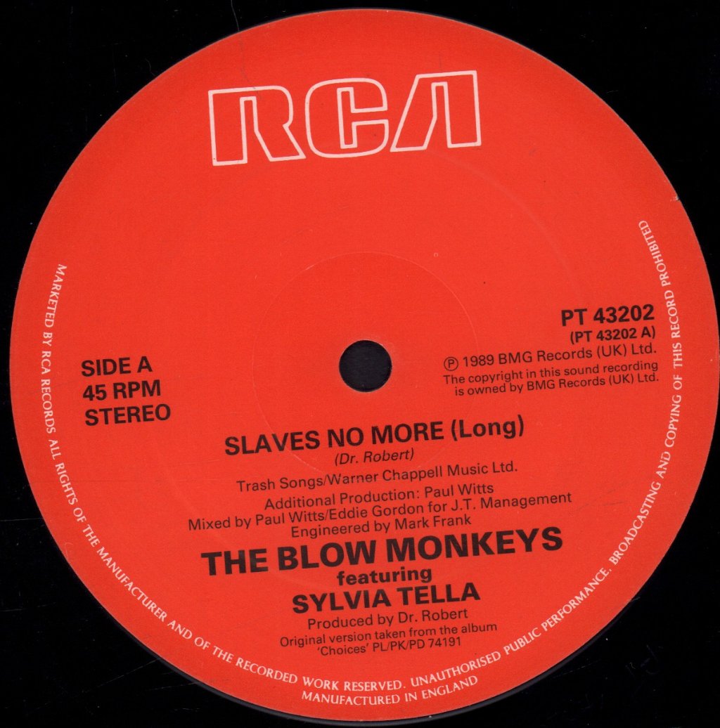 Blow Monkeys - Slaves No More - 12 Inch
