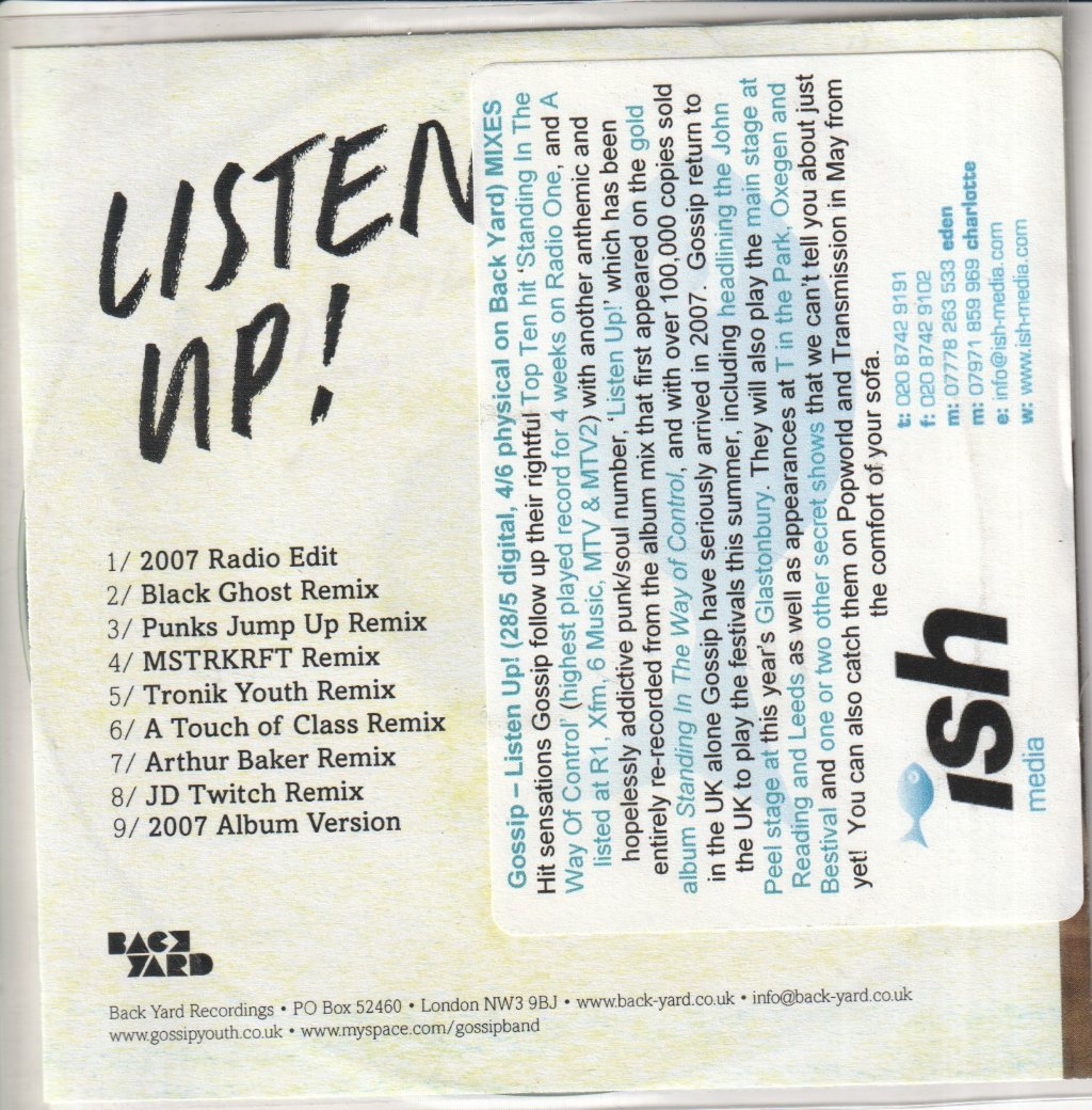 Gossip - Listen Up - Cdr