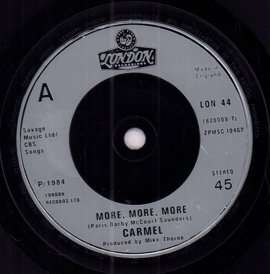 Carmel (80'S Female Vocal) - More More More - 7 Inch