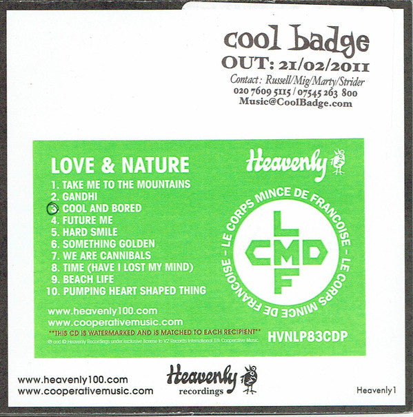 Le Corps Mince De Françoise - Love & Nature - Cd