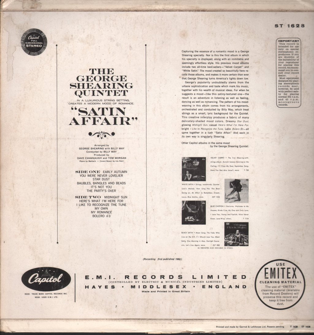 George Shearing Quintet - Satin Affair - Lp