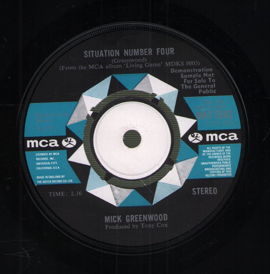 Mick Greenwood - Friend Of Mine - 7 Inch