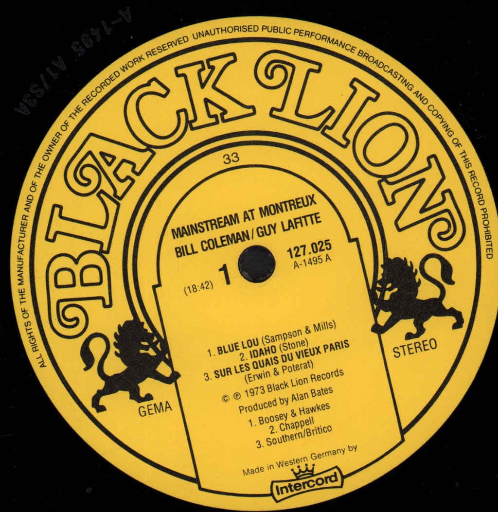 Bill Coleman/Guy Lafitte - Mainstream At Montreux - Lp