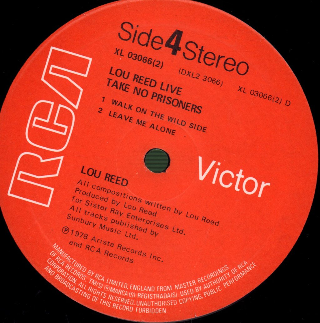 Lou Reed - Take No Prisoners (Live) - Double Lp