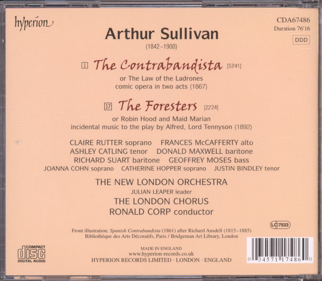 New London Orchestra / Ronald Corp - Sir Arthur Sullivan -  Contrabandista, The Foresters - Cd