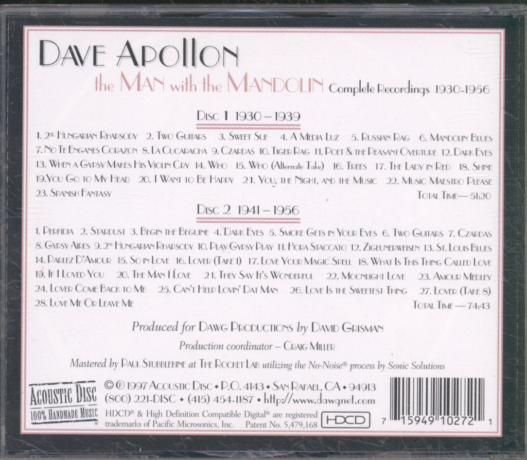 Dave Apollon - Man With The Mandolin (Complete Recordings 1930-1956) - Double Cd