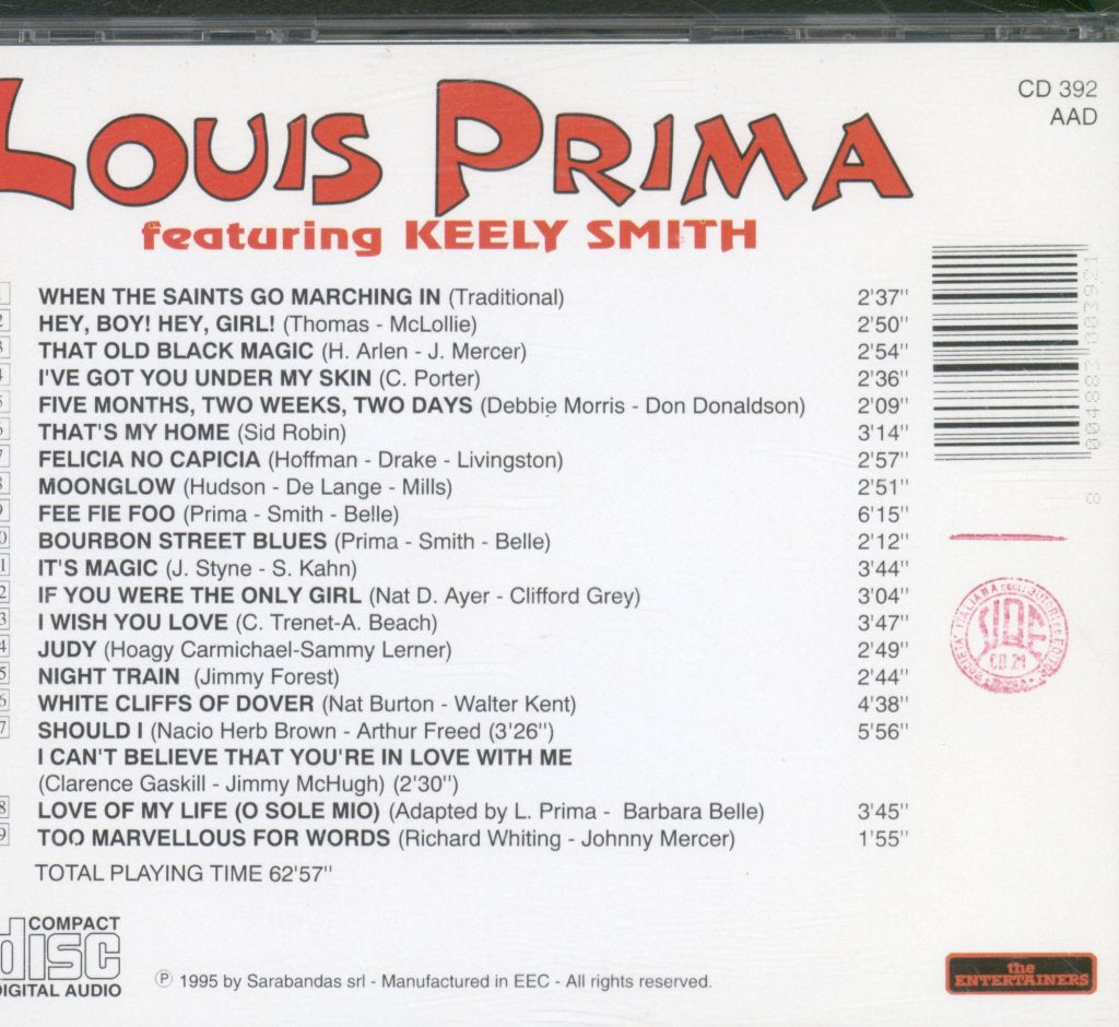 Louis Prima featuring Keely Smith - Louis Prima featuring Keely Smith - Cd