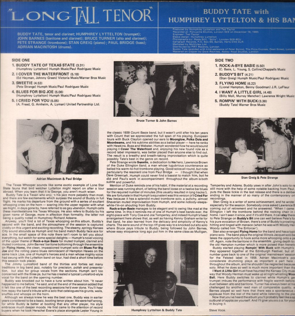 Buddy Tate With Humphrey Lyttleton And His Band - Long Tall Tenor - Lp
