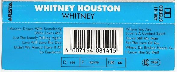 Whitney Houston - Whitney - Cassette