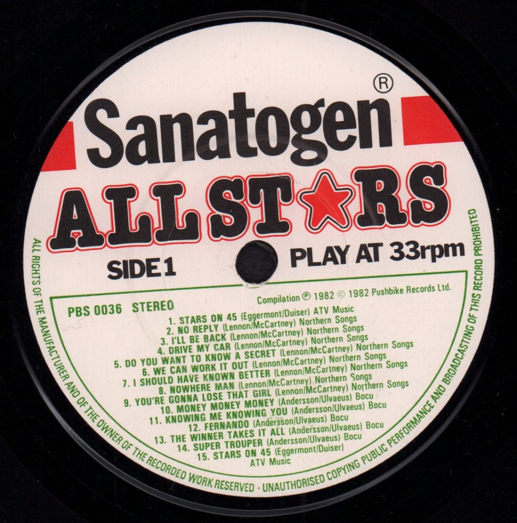 Sanatogen All Stars - Sanatogen All Stars - 7 Inch