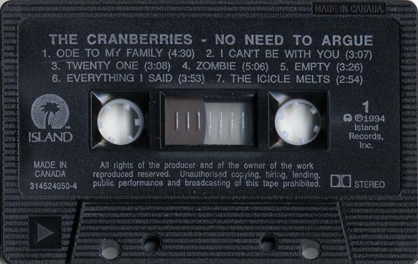 Cranberries - No Need To Argue - Cassette