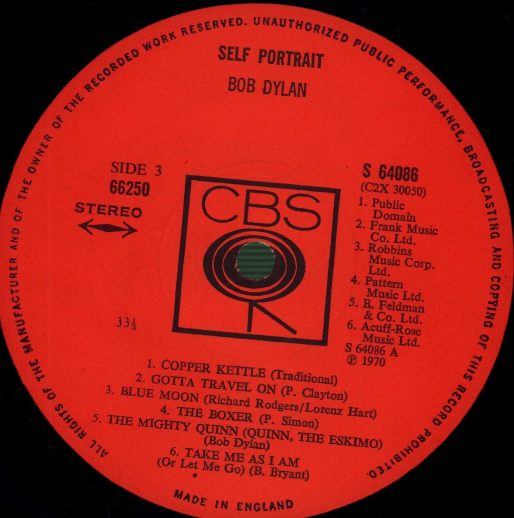 Bob Dylan - Self Portrait - Double Lp