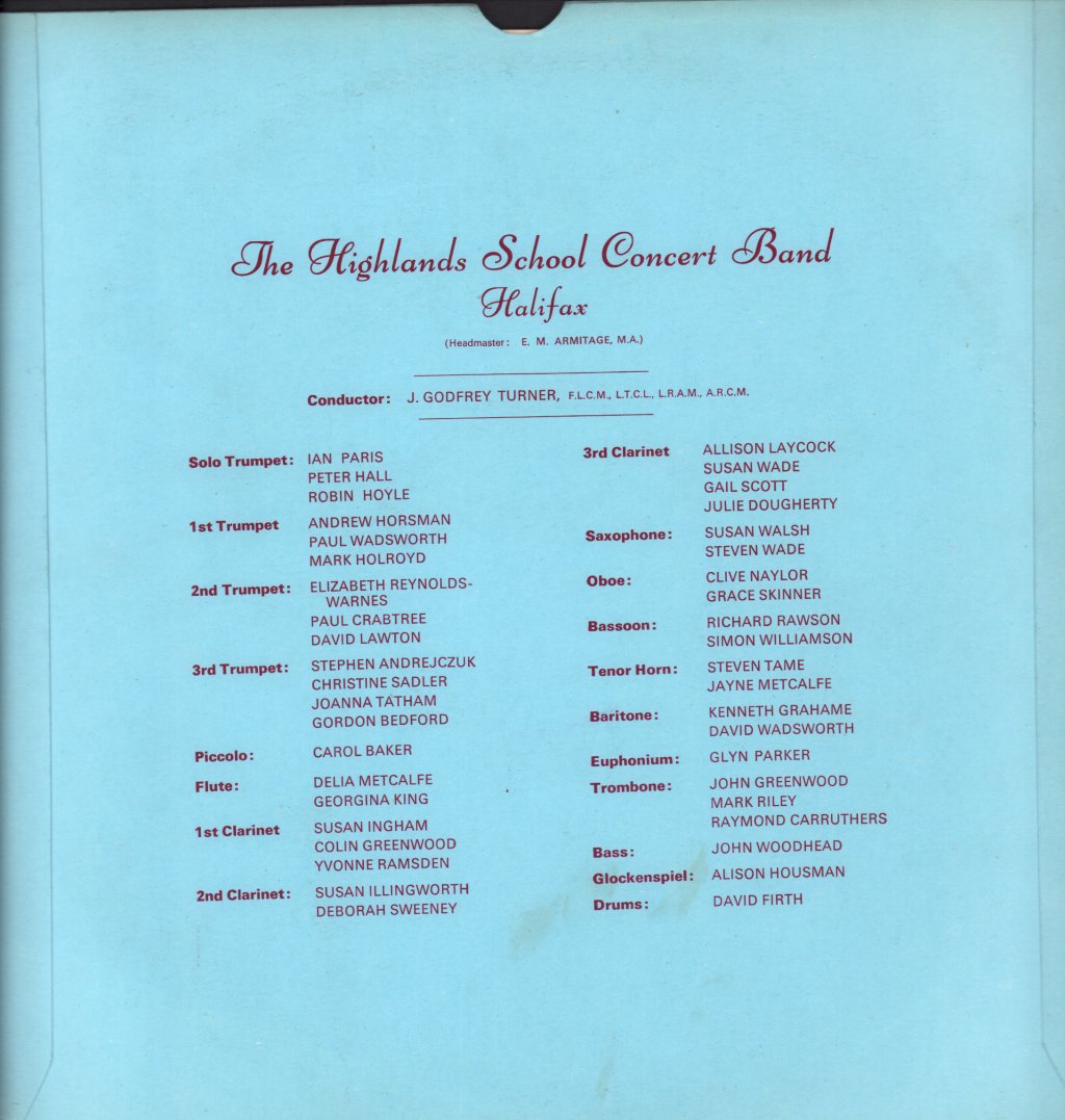 highlands school concert band halifax - highlands school concert band halifax - Lp