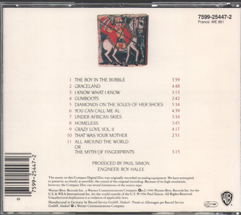 Paul Simon - Graceland - Cd