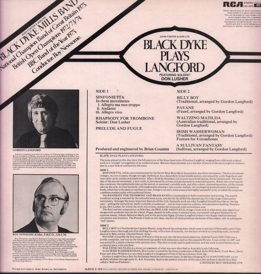 Black Dyke Mills Band - Plays Langford - Lp