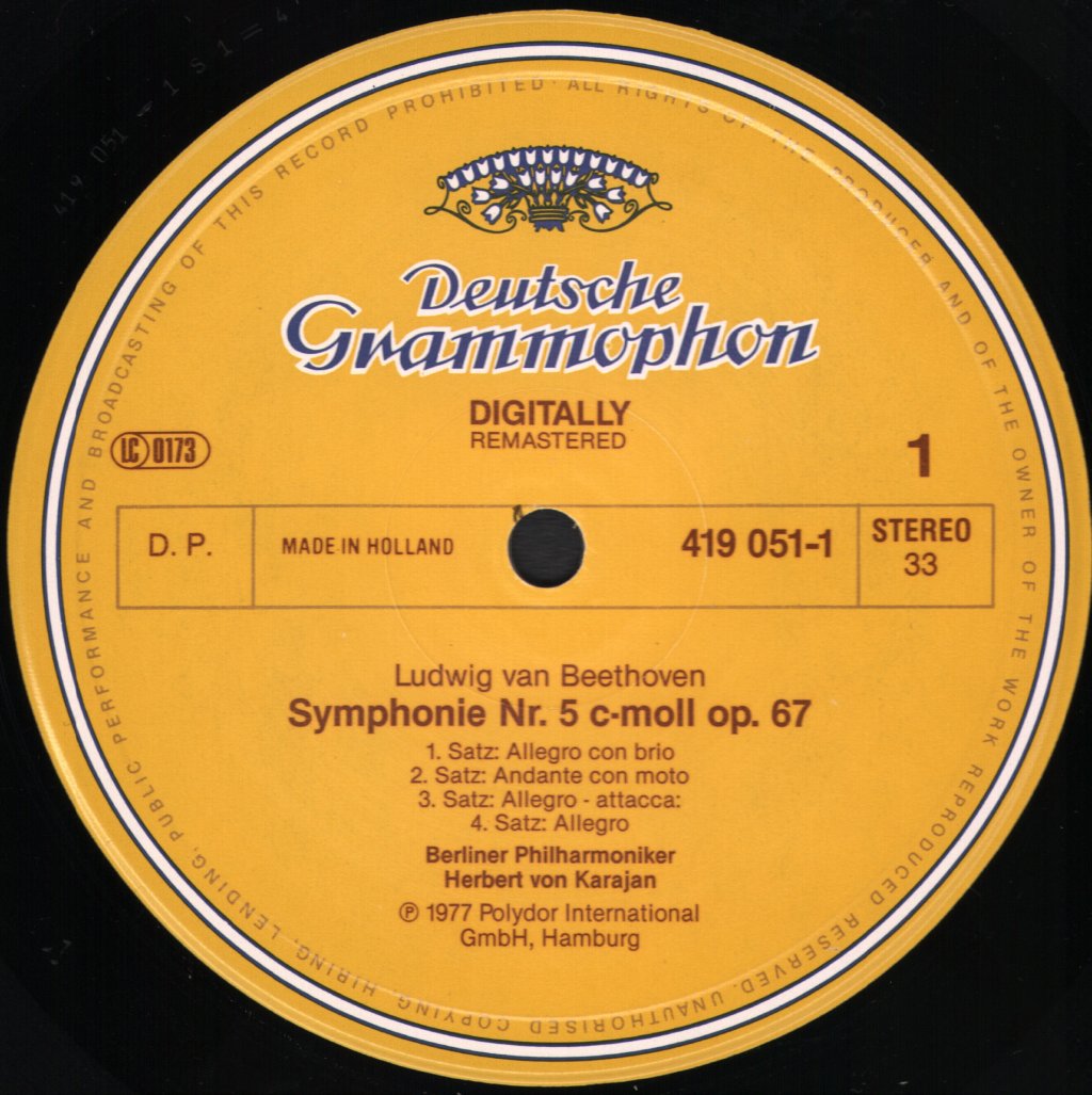 Herbert Von Karajan / Berlin Philharmonic Orchestra - Ludwig van Beethoven - Symphonies Nos. 5 & 8 - Lp