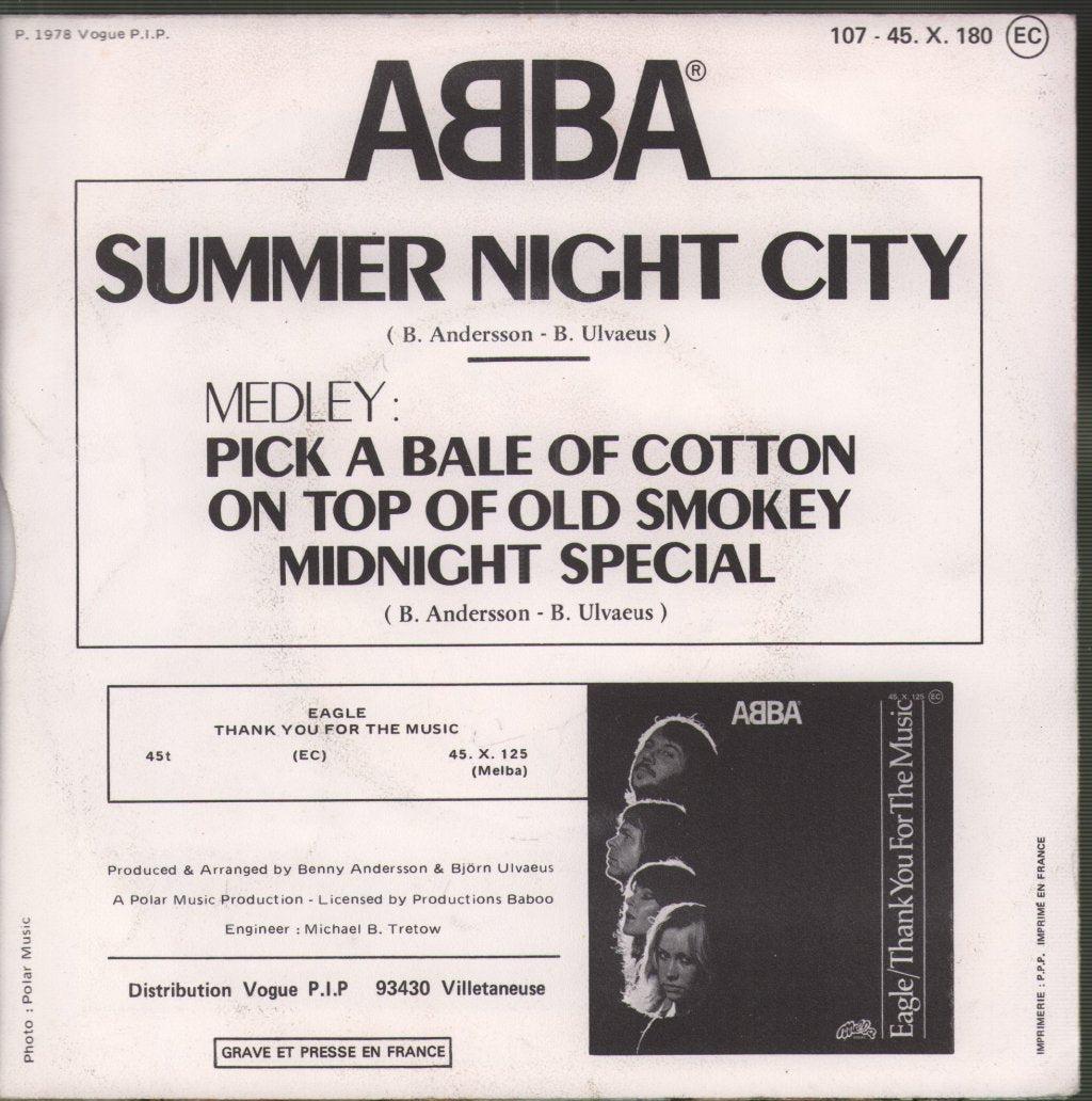 ABBA - Summer Night City - 7 Inch