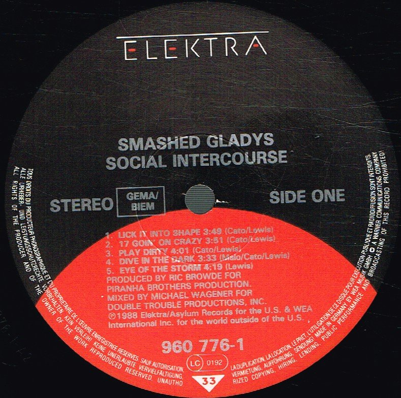 Smashed Gladys - Social Intercourse - Lp