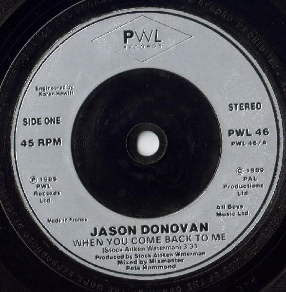 Jason Donovan - When You Come Back To Me - 7 Inch