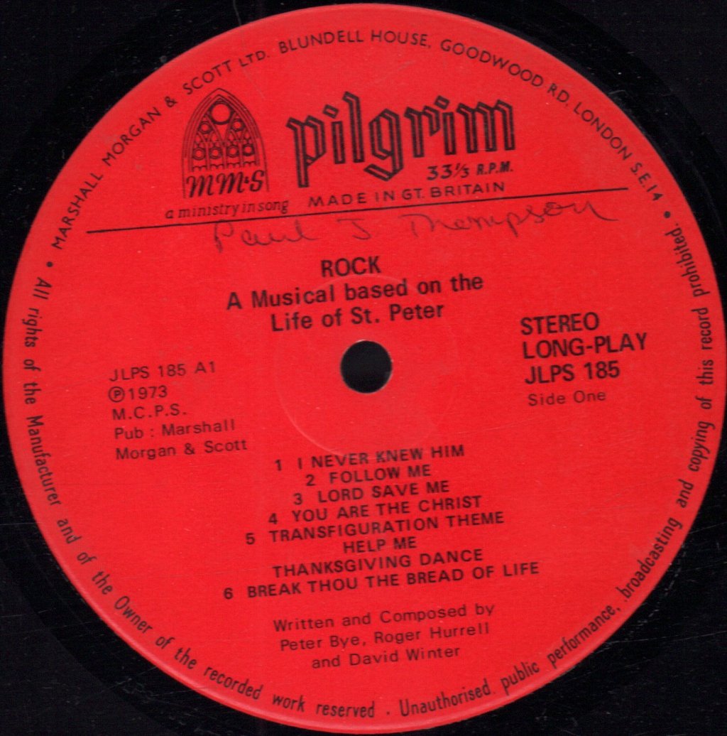 Rock - A Musical Based On The Life Of St Peter - Lp