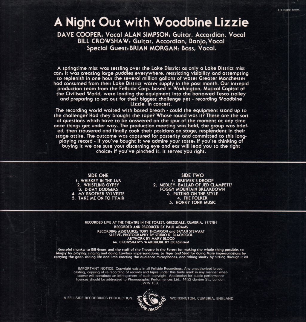 Woodbine Lizzie - A Night Out With Woodbine Lizzie - Lp