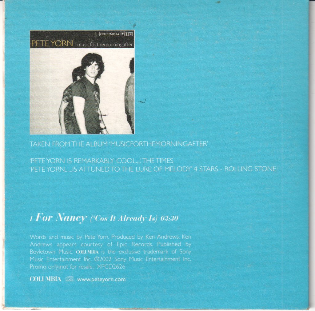 Pete Yorn - For Nancy ('Cos It Already Is) - Cd