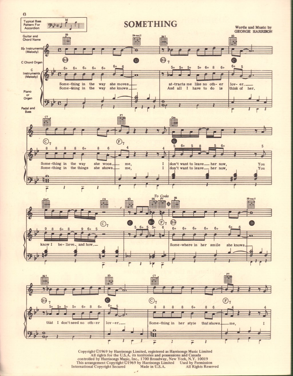 Beatles - Something - Sheet Music
