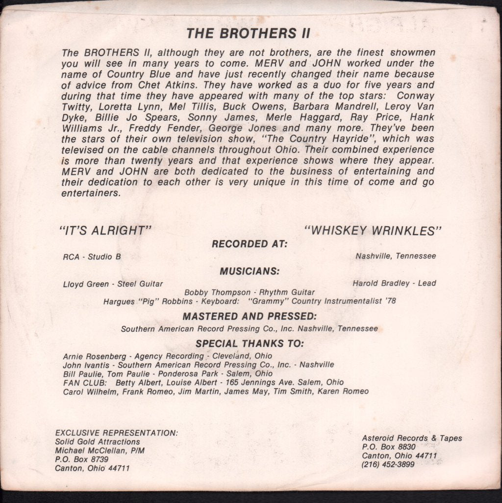 Brothers 2 - It's Alright - 7 Inch