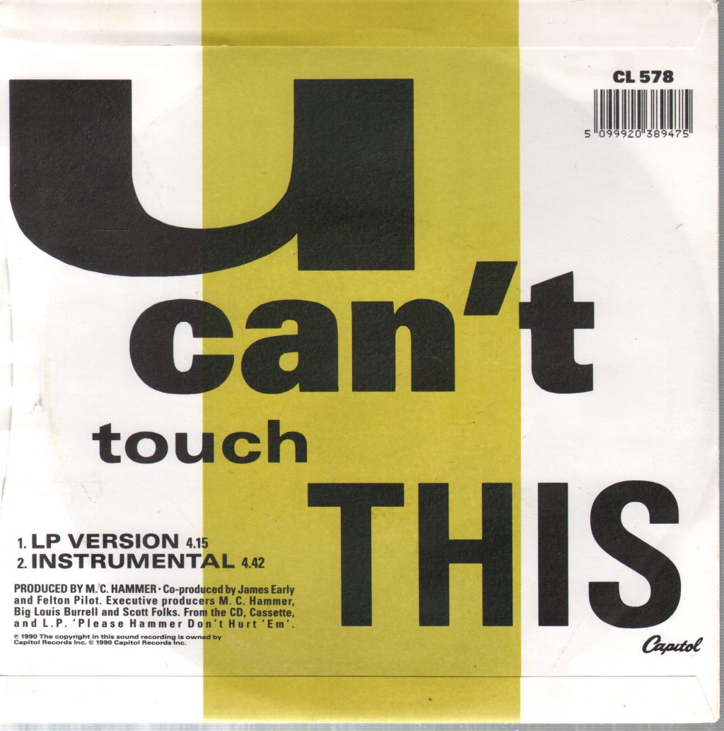 Mc Hammer - U Can't Touch This - 7 Inch
