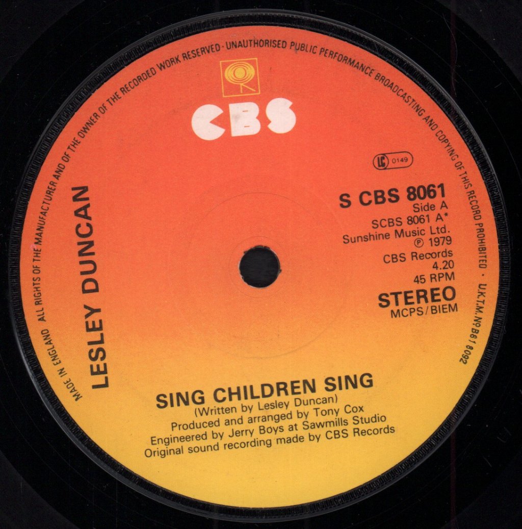 Lesley Duncan - Sing Children Sing - 7 Inch