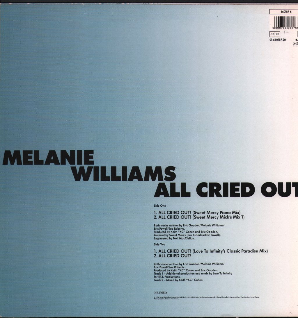 Melanie Williams - All Cried Out - 12 Inch