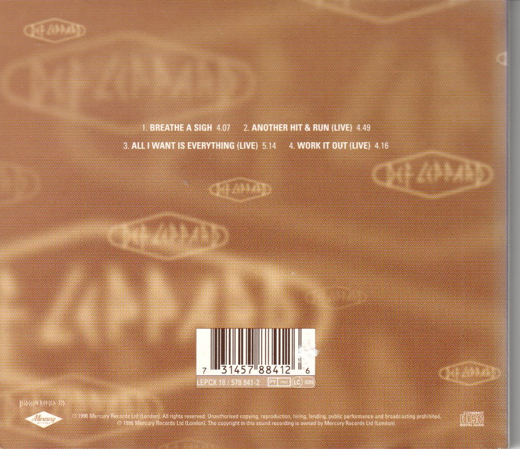 Def Leppard - Breathe A Sigh - Cd
