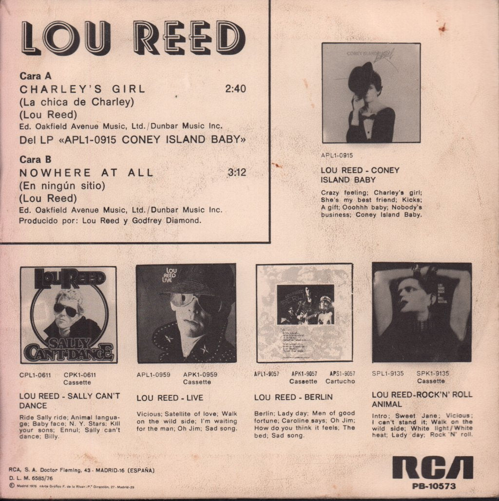 Lou Reed - Charley's Girl - 7 Inch