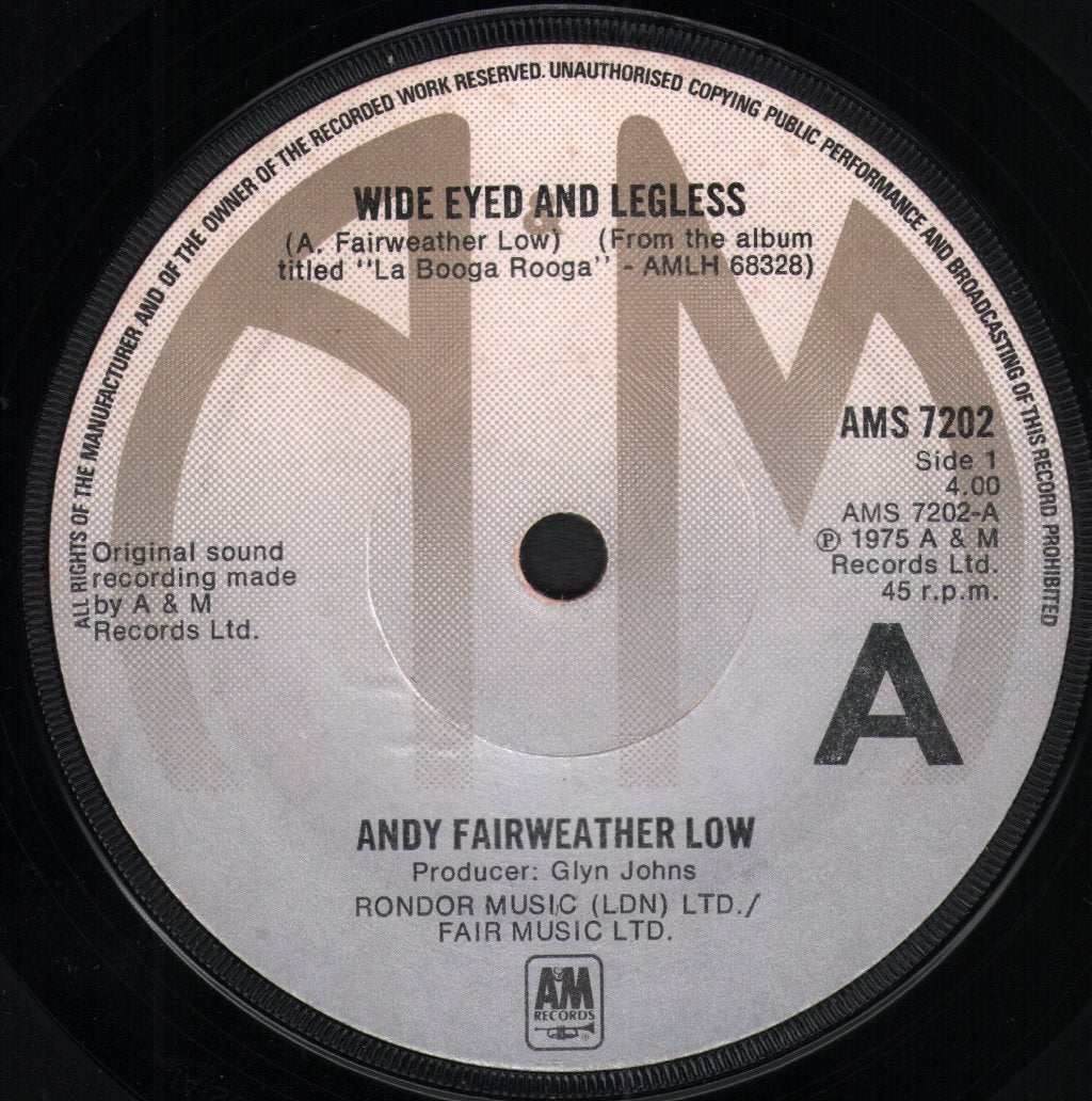 Andy Fairweather Low - Wide Eyed And Legless - 7 Inch
