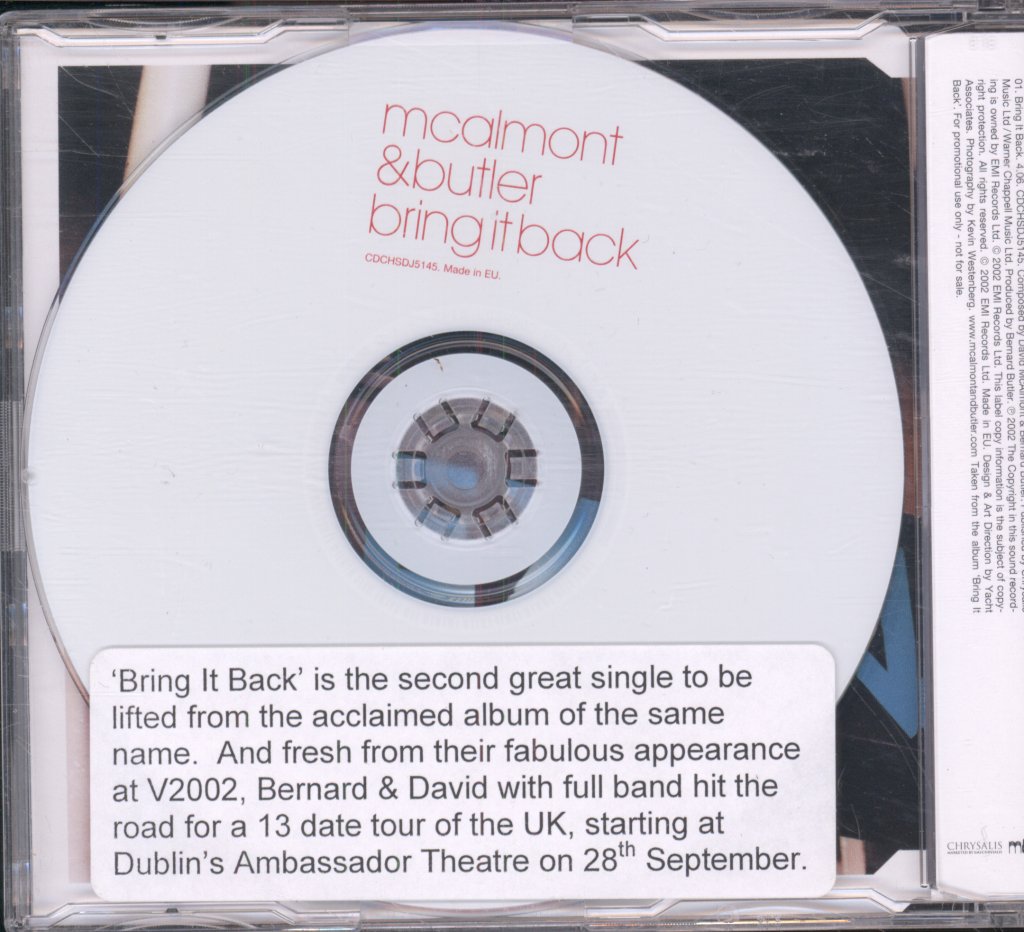 McAlmont & Butler - Bring It Back - Cd