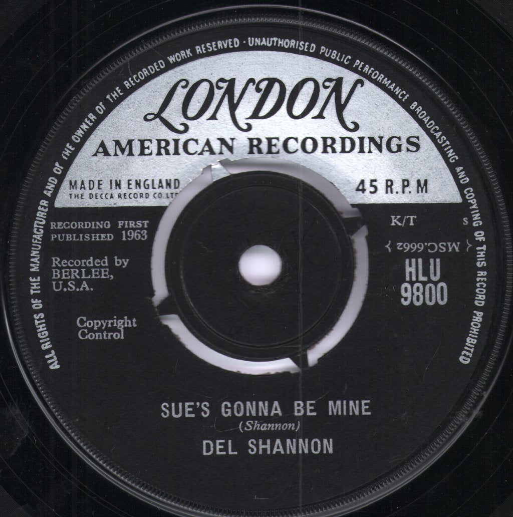 Del Shannon - Sue's Gonna Be Mine - 7 Inch