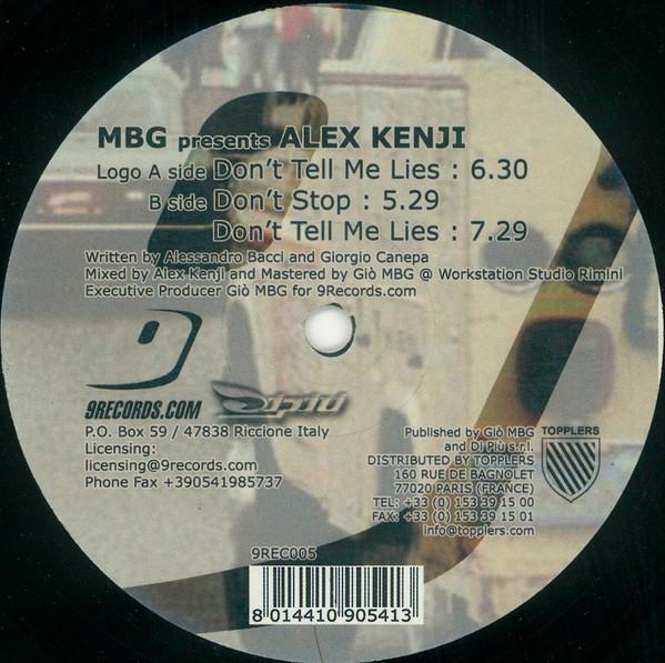 Alex Kenji - Don't Tell Me Lies / Don't Stop - 12 Inch